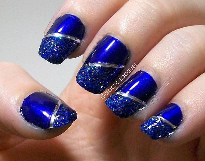 nail polish color with cobalt blue dress